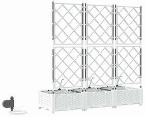 vidaXL Ζαρντινιέρες κήπου Λευκό 120 x 40 x 126 cm Ατσάλι