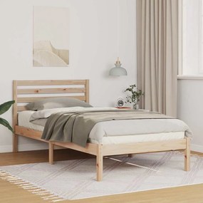 vidaXL Σκελετός Κρεβατιού Καφέ 90 x 200 cm Μασίφ ξύλο πεύκου