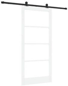 vidaXL Συρόμενη Πόρτα Χειροκίνητος Λευκό 93 x 202 cm Ξύλο και μέταλλο