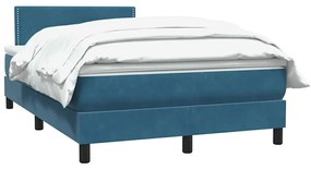 vidaXL Κρεβάτι Boxspring με Στρώμα Σκούρο Μπλε 120x210 εκ. Βελούδινο