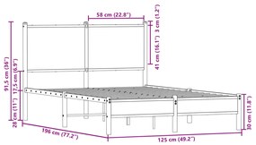 ΠΛΑΙΣΙΟ ΚΡΕΒΑΤΙΟΥ ΜΕ ΚΕΦΑΛΑΡΙ ΚΑΦΕ ΔΡΥΣ 120X190 ΕΚ. ΜΕΤΑΛΛΙΚΟ 4007919