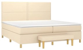 ΚΡΕΒΑΤΙ BOXSPRING ΜΕ ΣΤΡΩΜΑ ΚΡΕΜ 200X200 ΕΚ. ΥΦΑΣΜΑΤΙΝΟ 3137106