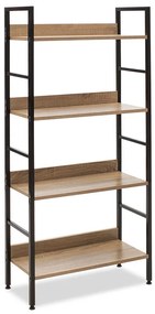 Βιβλιοθήκη- Ραφιέρα Ramon pakoworld φυσικό-μαύρο 60x28x125,5εκ 085-000002