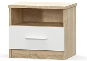 Κομοδίνο Geneva φυσικό-λευκό 50x37x45.5εκ 2αδα 50x37x45.5 εκ.