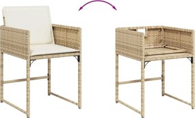 vidaXL Σετ Τραπεζαρίας Κήπου 13 τεμ. Μπεζ Συνθ. Ρατάν με Μαξιλάρια