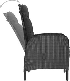 vidaXL Σετ Τραπεζαρίας Κήπου 5 Τεμαχίων Μαύρο