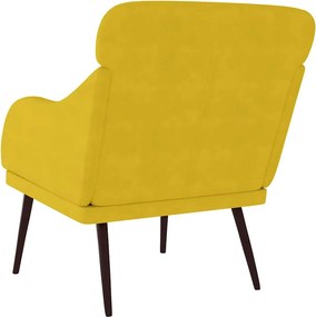 vidaXL Πολυθρόνα Κίτρινη 63 x 76x 80 εκ. Βελούδινη