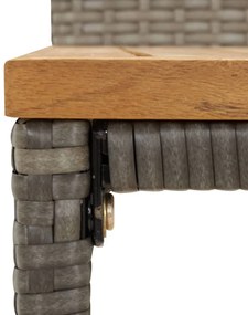 vidaXL Σκαμπό Μπαρ 4 τεμ. Γκρι από Συνθετικό Ρατάν/ Μασίφ Ξύλο Ακακίας