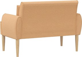 vidaXL Love seat με κουμπιά Μπεζ 117 x 67 x 77 εκ. Μπουκλέ