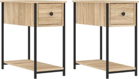 vidaXL Κομοδίνα 2 τεμ. Sonoma Δρυς 30 x 60 x 60 εκ. από Επεξεργ. Ξύλο