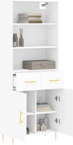 vidaXL Ντουλάπι Λευκό 69,5x34x180 εκ. από Επεξεργασμένο Ξύλο