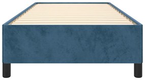 Πλαίσιο Κρεβατιού Σκούρο Μπλε 90x190 εκ. Βελούδινο - Μπλε