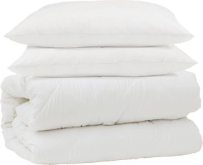 vidaXL Σετ Παπλωμάτων 3 pcs Λευκό Μικροΐνες και Φτερά Από Πούπουλο