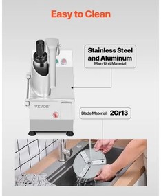VEVOR Food Processor &amp; Vegetable Chopper w/ 6 Blades Food-Grade Stainless Steel