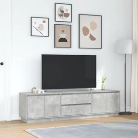 Έπιπλο Τηλεόρασης με LED Γκρι Σκυροδέματος 193,5x41x50 εκ. - Γκρι