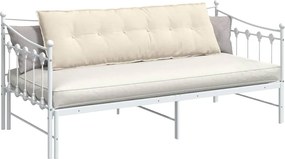 vidaXL Μαξιλάρι Πλάτης Κρεμ 160 x 50 cm Υφασμάτινο Κορντουρά