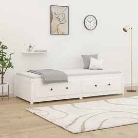 Καναπές Κρεβάτι Λευκός 90x190εκ.από Μασίφ Ξύλο Πεύκου Single