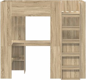 vidaXL Σκελετός κουκέτας με γραφείο Δρύς Sonoma 75 x 190 cm