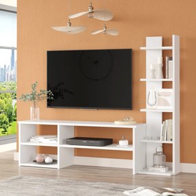 Σύνθετο σαλονιού Perla pakoworld σε λευκή απόχρωση 120x29.5x41,8εκ - 176-000223