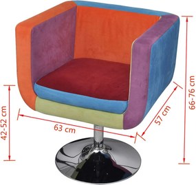 vidaXL Πολυθρόνα Cube με Σχέδιο Patchwork Υφασμάτινη