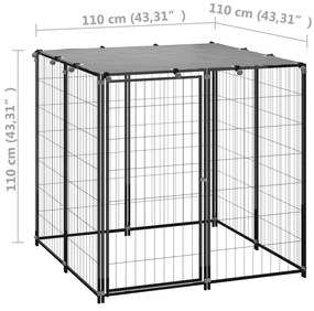 Σπιτάκι σκύλου Μαύρο 110 x 110 x 110 από Ατσάλι - Μαύρο