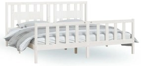 vidaXL Πλαίσιο Κρεβατιού με Κεφαλάρι Λευκό 200x200 εκ. από Μασίφ Πεύκο