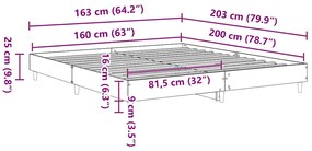 Πλαίσιο Κρεβατιού Χωρ. Στρώμα Sonoma Δρυς 160x200 εκ. Επ. Ξύλο 3329032