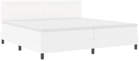 vidaXL Κρεβάτι με Στρώμα Box Spring σε Λευκό, 200 x 200 cm, από Τεχνητό Δέρμα