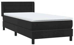 Box Spring Κρεβάτι με στρώμα Μαύρο 80x210 εκ. Βελούδινο - Μαύρο