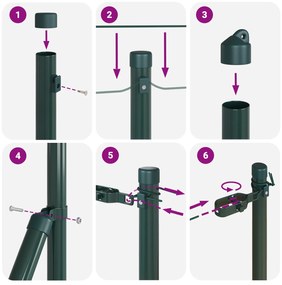 vidaXL Γκριζωποί Πόλοι Φράχτη 13 τεμάχια Ø32 mm 80 cm Γαλβανισμένος Χάλυβας