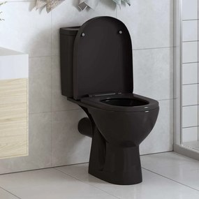 VidaXL Κάλυμμα Λεκάνης με Soft Close & Quick Release Μαύρο