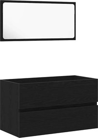 vidaXL Σετ Επίπλων Μπάνιου 3 pcs Μαύρη Οξυά Επεξεργασμένο ξύλο