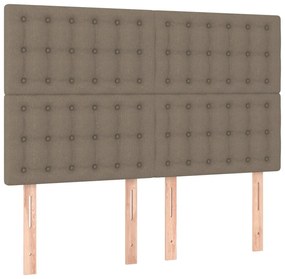 ΚΡΕΒΑΤΙ BOXSPRING ΜΕ ΣΤΡΩΜΑ &amp; LED TAUPE 140X200 ΕΚ. ΥΦΑΣΜΑΤΙΝΟ 3135761