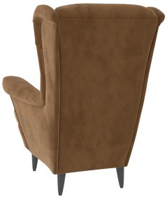 vidaXL Πολυθρόνα Καφέ Βελούδινη