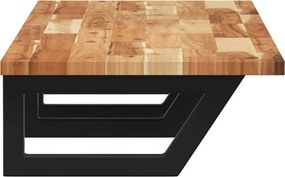 vidaXL Ράφι Νιπτήρα Τοίχου από Ατσάλι / Μασίφ Ξύλο Ακακίας