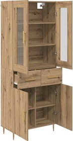 vidaXL Highboard με συρτάρι 2 pcs Artisan Oak Επεξεργασμένο ξύλο