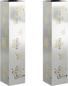 vidaXL Ηλιακό LED Φως Δρόμου 2 pcs Ασημί Γαλβανισμένο Χάλυβα