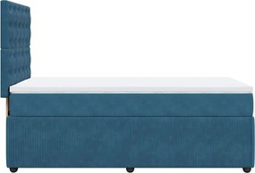 vidaXL Κρεβάτι Boxspring με Στρώμα Μπλε 80 x 200 εκ. Βελούδινο