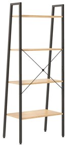 vidaXL Ραφιέρα 4 Επιπέδων Ανοιχτό Καφέ &amp; Μαύρο 56 x 35 x 140 εκ.