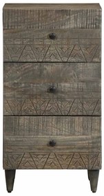 Sideboard 40x33x75 cm μασίφ ξύλο Mango - Μαύρο
