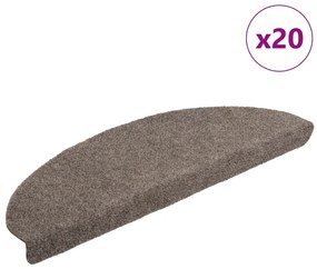 vidaXL Πατάκια Σκαλιών Αυτοκόλλητα 20 τεμ. Μπεζ Ημίστρογγυλά Μεγάλα 65x21x4 εκ.