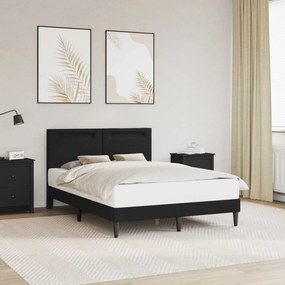 vidaXL Σκελετός Κρεβατιού με κεφαλάρι Μαύρο 140 x 200 cm Τεχνητό Δέρμα