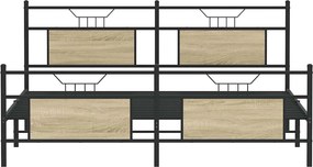 vidaXL Σκελετός Κρεβ. Χωρίς Στρώμα Sonoma Δρυς 160x200 εκ. Μεταλλικό
