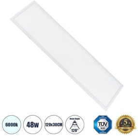 Χωνευτό Panel Milky Super Slim 48W 6000K IP20 Λευκό 60212 Globostar -60212-Λευκό 60212