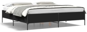 vidaXL Πλαίσιο Κρεβατιού Μαύρο 180 x 200 εκ. Επεξ. Ξύλο &amp; Μέταλλο