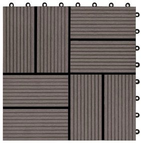 vidaXL Πλακάκια Deck 22 τεμ. Σκούρο Καφέ 30 x 30 εκ. 2 μ² από WPC