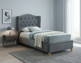 Κρεβάτι Aspen Velvet-Gkri 90x200