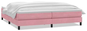 vidaXL Κρεβάτι Boxspring με Στρώμα Ροζ 180x210 εκ. Βελούδινο