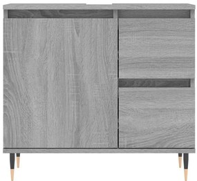 vidaXL Ντουλάπι Μπάνιου Γκρι Sonoma 65x33x60 εκ. Επεξεργασμένο Ξύλο