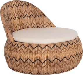 ΠΟΛΥΘΡΟΝΑ ΣΤΡΟΓΓΥΛΗ LADLON HM5992 RATTAN ΦΥΣΙΚΟ-ΕΚΡΟΥ ΜΑΞΙΛΑΡΙ 97x97x76Υεκ.